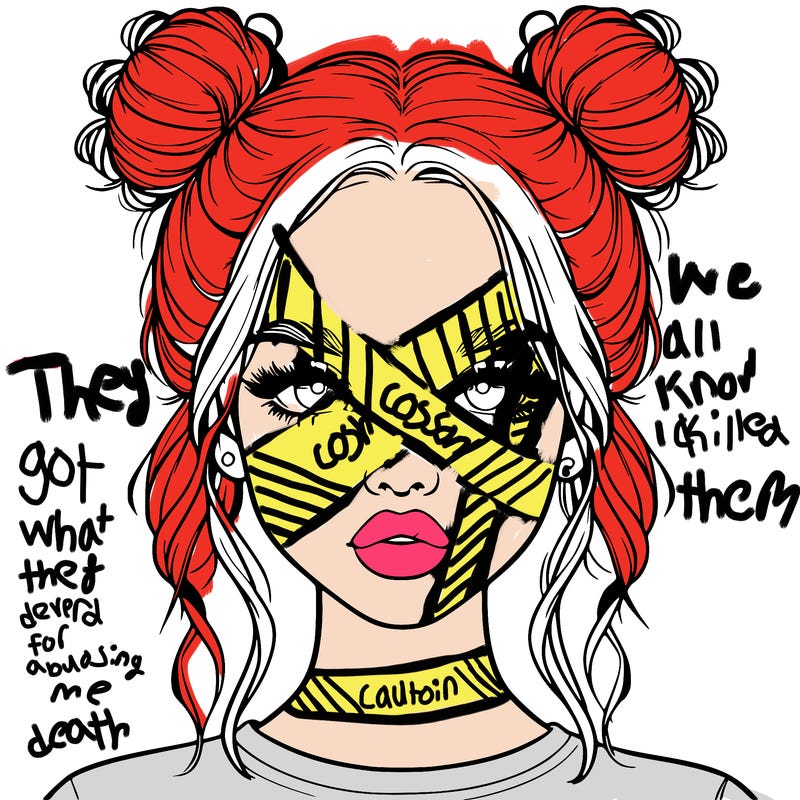 realistic girl with two buns in hair and lips