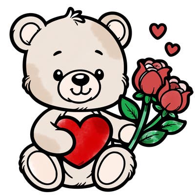 teddy bear a holding heart