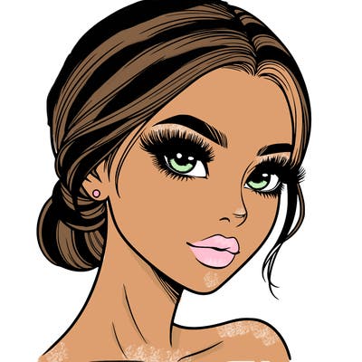 realistic girl with lashes