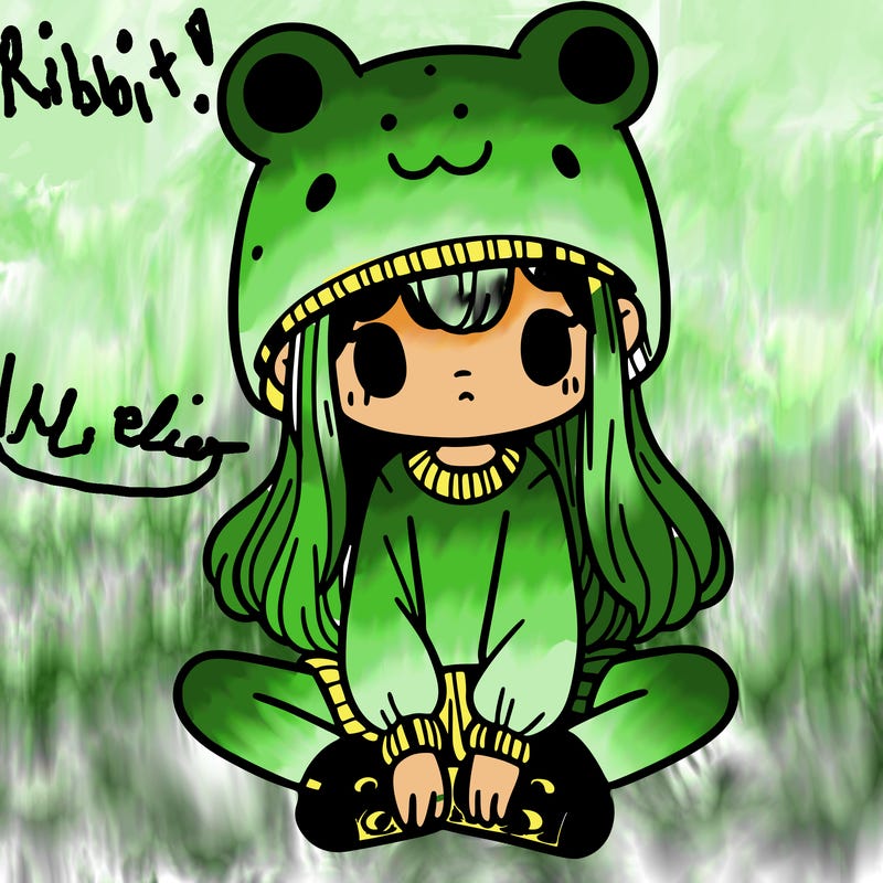 a girl wearing a frog hat and some frog socks