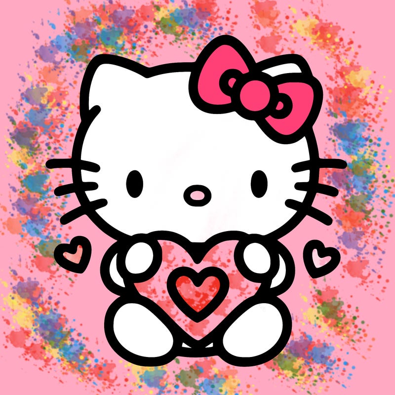 cute hello kitty with heart