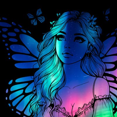 butterfly fairy realistic girl