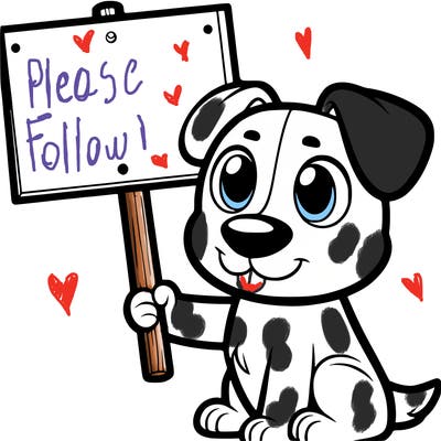 dog holding a sign