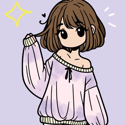 girl in baggy sweater hanging off her shoulder