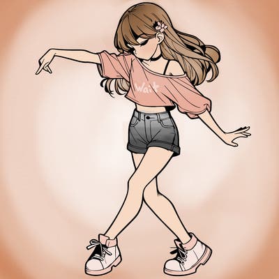 realistic girl danceing