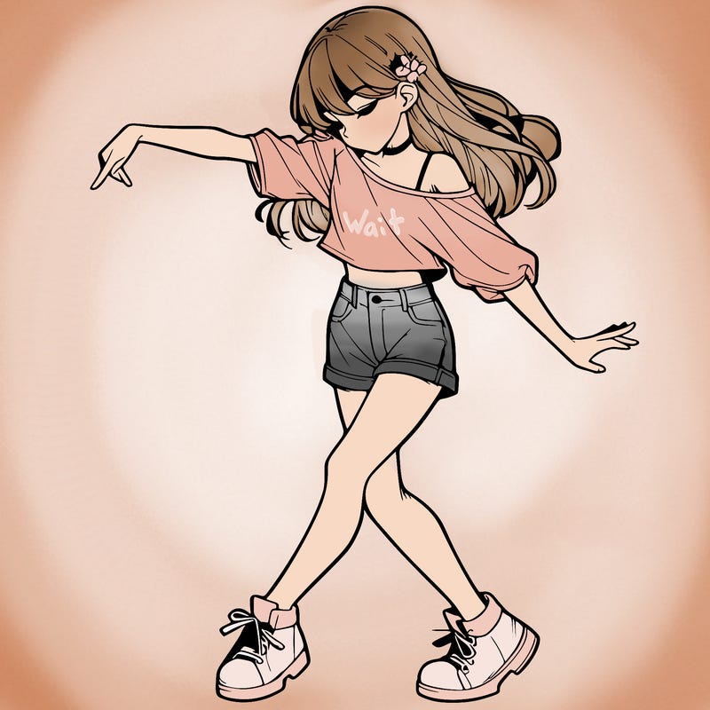 realistic girl danceing
