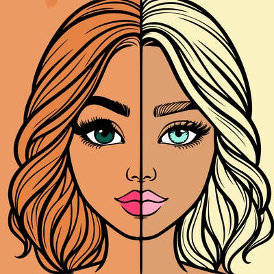 realistic girl split half