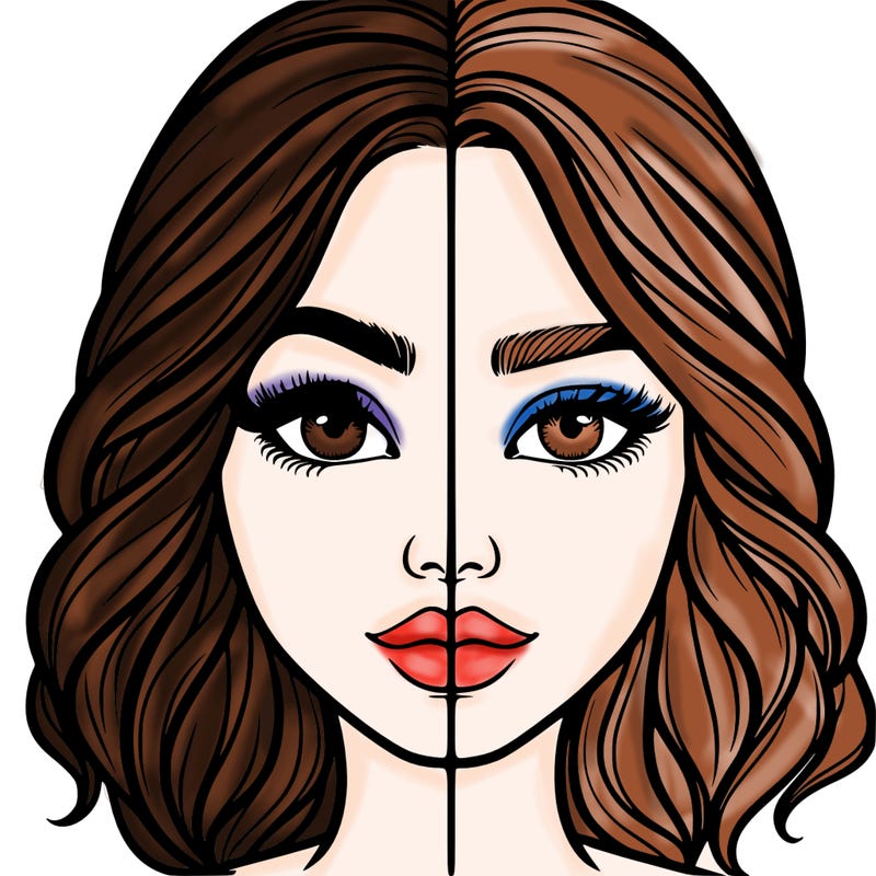 realistic girl split half