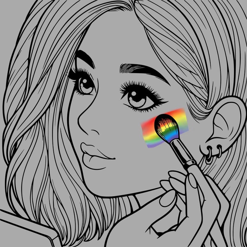 a realistic girl doing her makeup