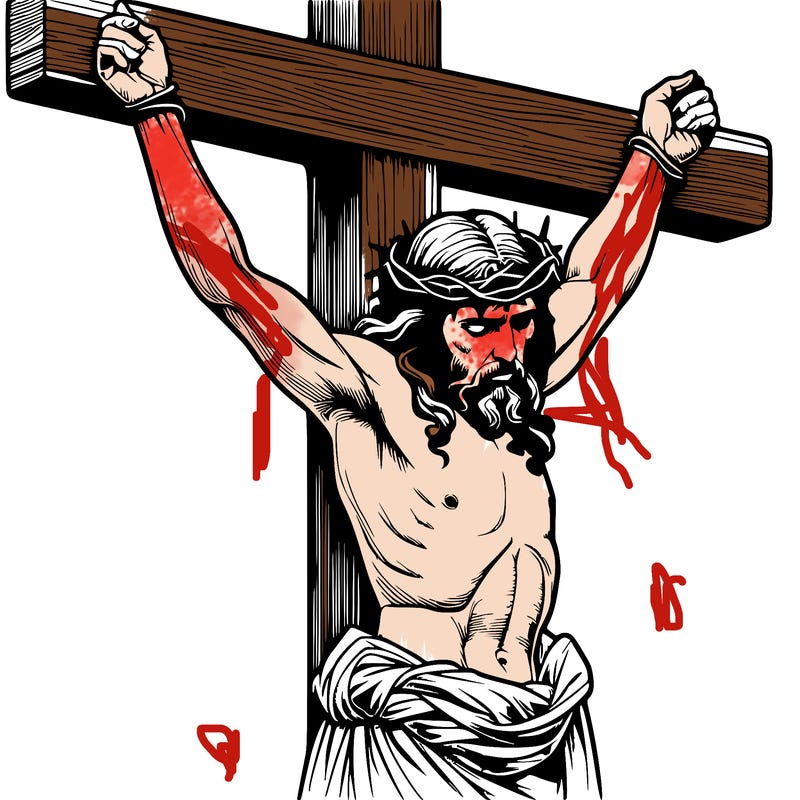 jesus realistic on the cross
