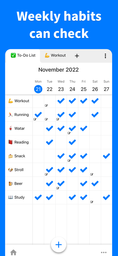 Habit Check Calendar - Productivity App | MWM
