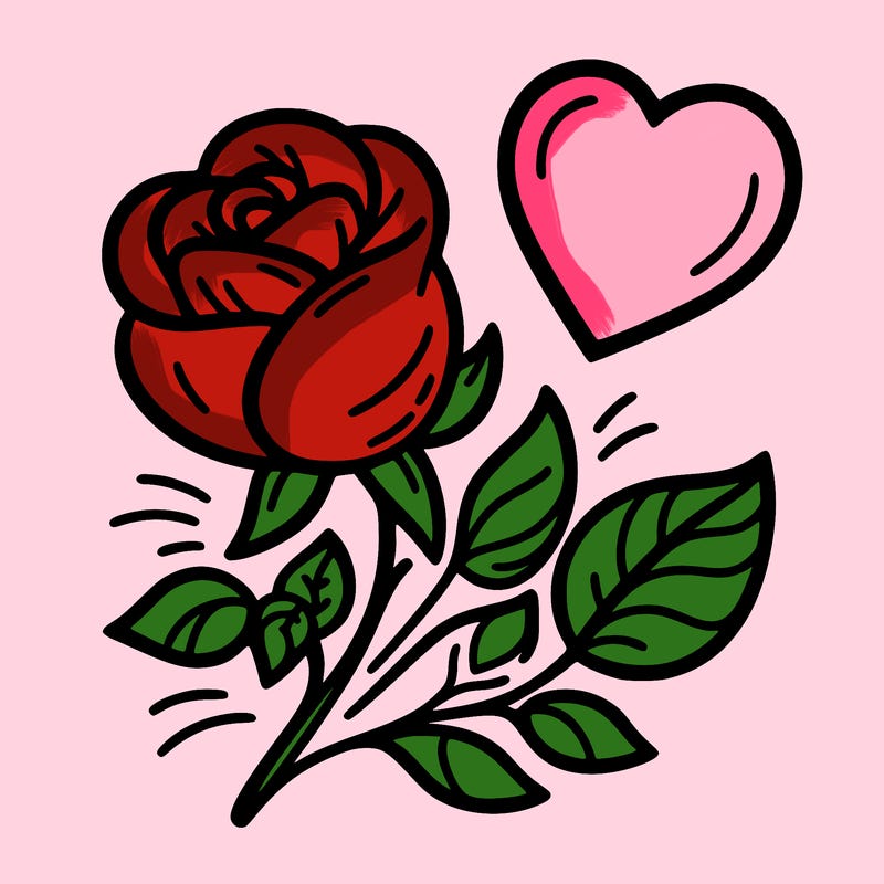 rose and heart