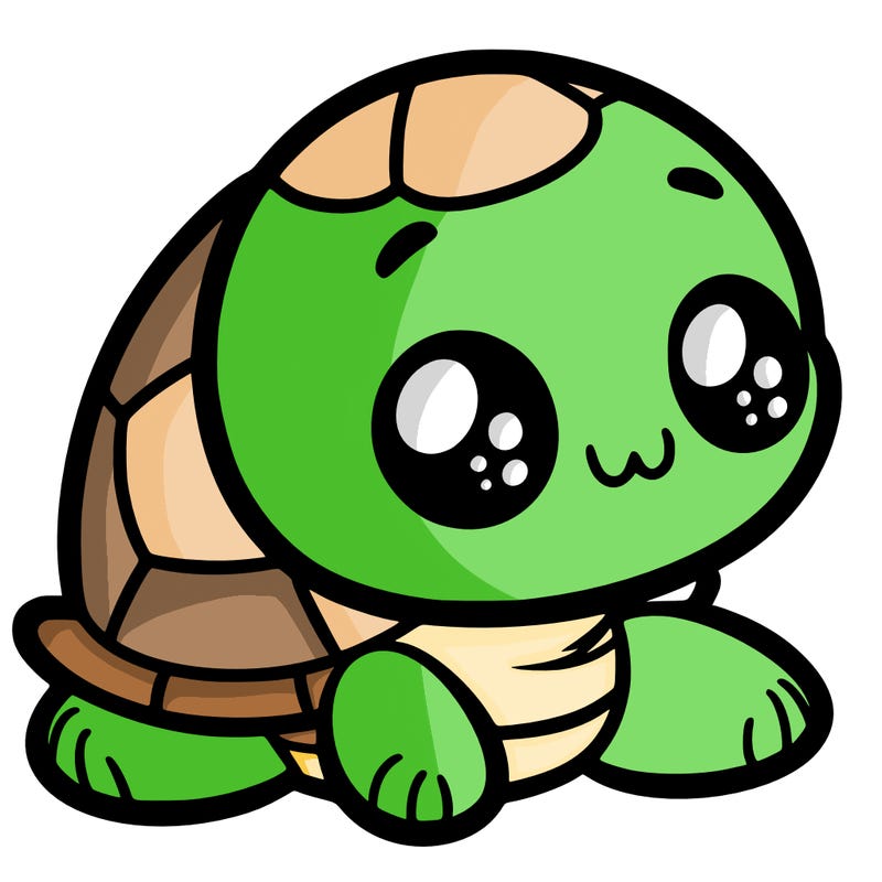 cute little animated turtle