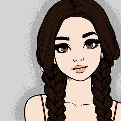 realistic girl with braids