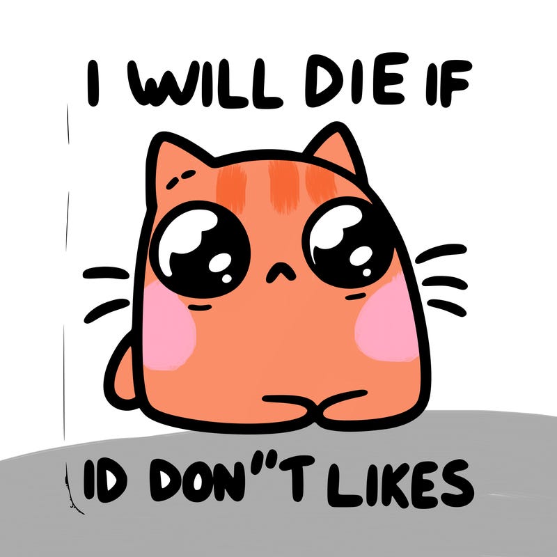 a cat that will die if we don’t get 10 likes