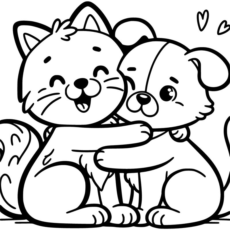 cat and dog hugging easy