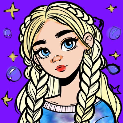 teen girl with braids in hair