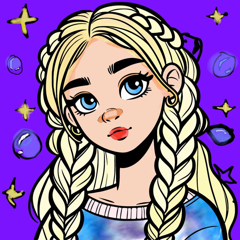 teen girl with braids in hair