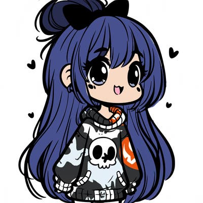 cute girl white skull sweater