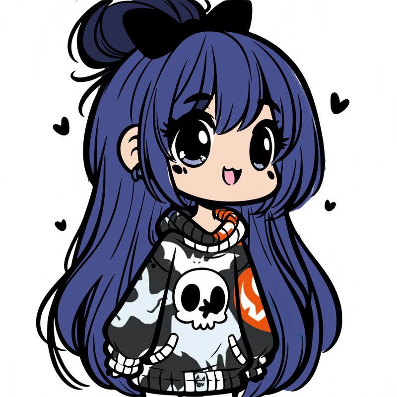 cute girl white skull sweater