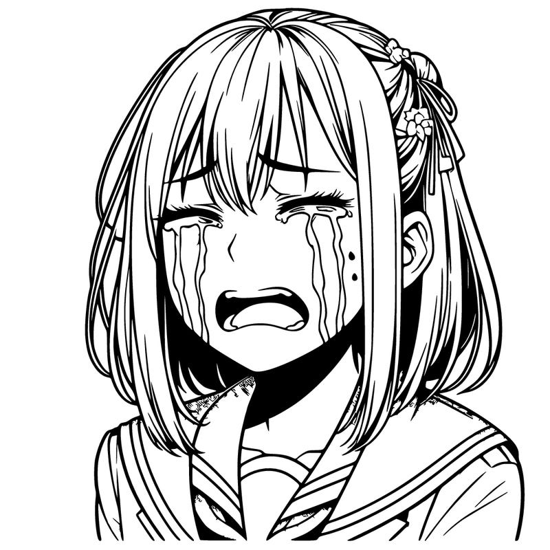 ultra realistic girl crying