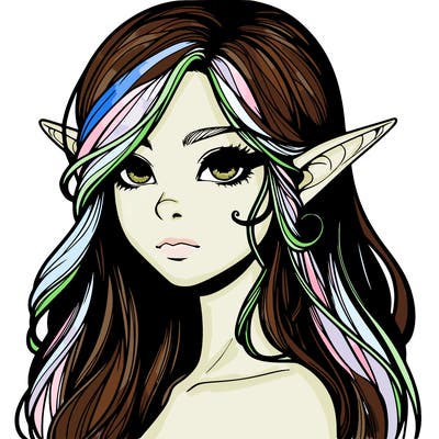 elf girl realistic dark fantasy