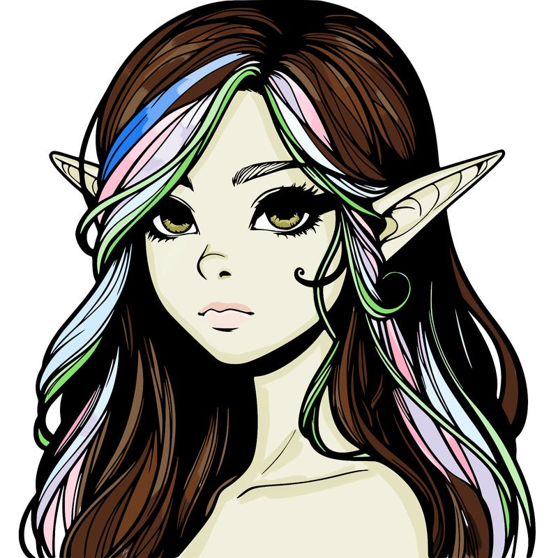 elf girl realistic dark fantasy