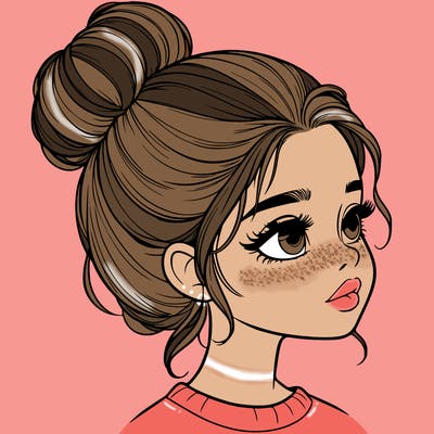 realistic girl with bun