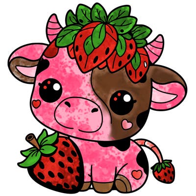 cute strawberry cow