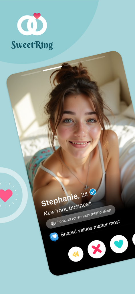 SweetRing Dating App - SweetRing dating app profile of Stephanie seeking a serious relationship