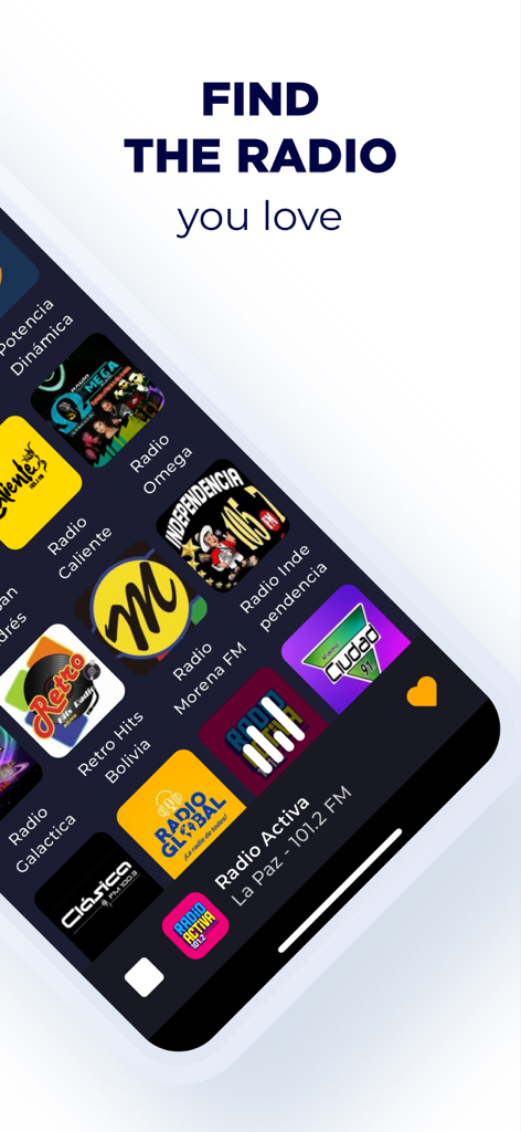 Radio Bolivia - Online Radio - Une liste de logos de stations de radio boliviennes dans l'application Radio Bolivia