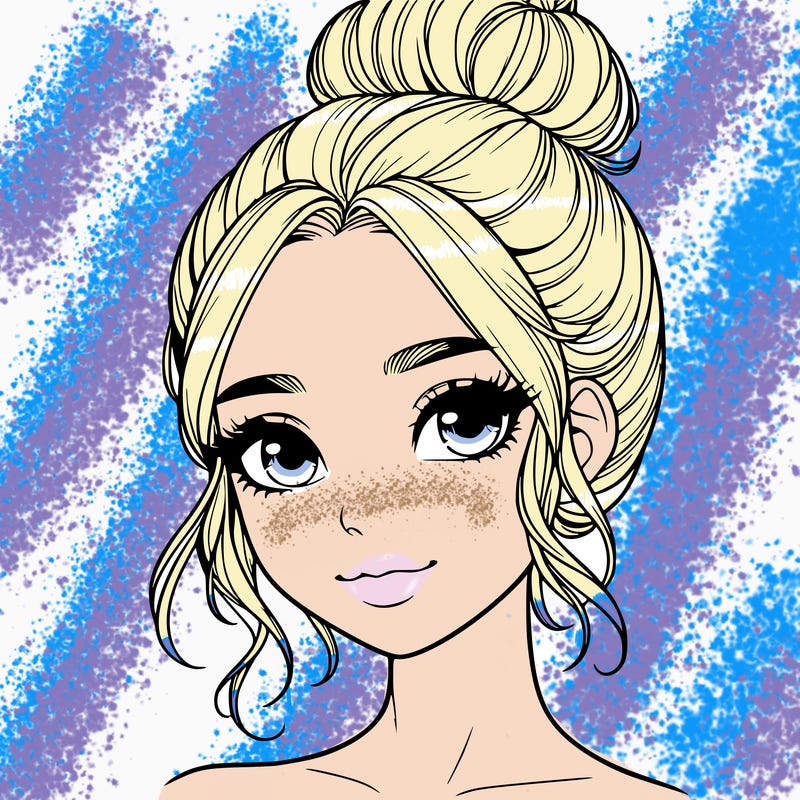 realistic pretty girl with hair in bun