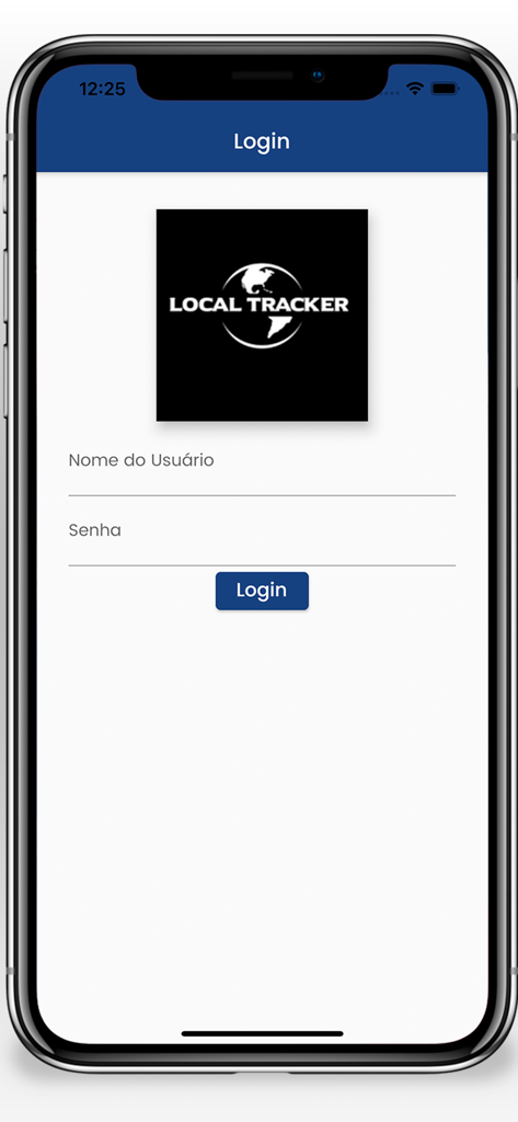 Local Tracker - Login screen of the Local Tracker vehicle tracking and security app