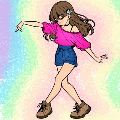 realistic girl danceing