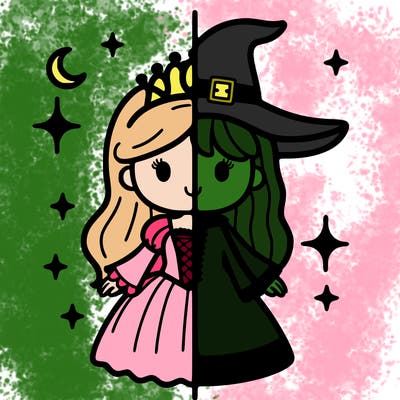 split princess and witch