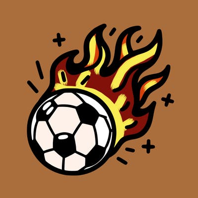 soccer ball with fire