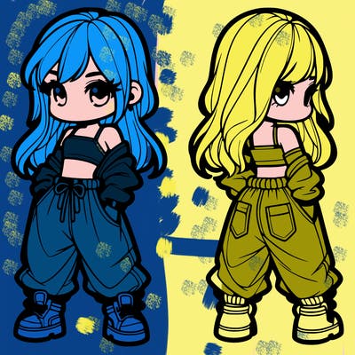 girl in crop top and baggy pants