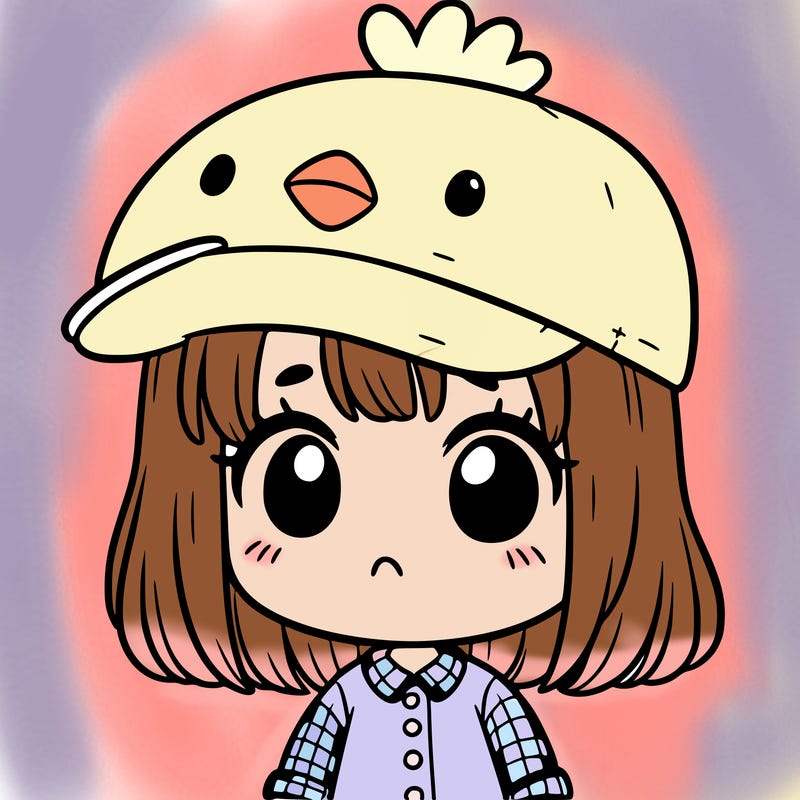 cute girl with chicken hat
