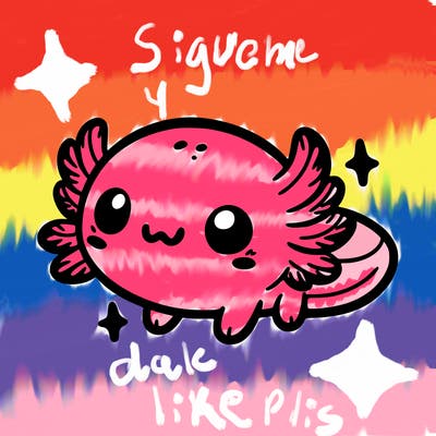 cute easy baby axolotl