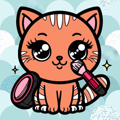 cat with make-up