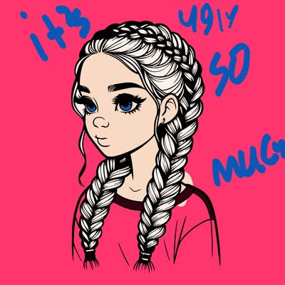 realistic girl with braids