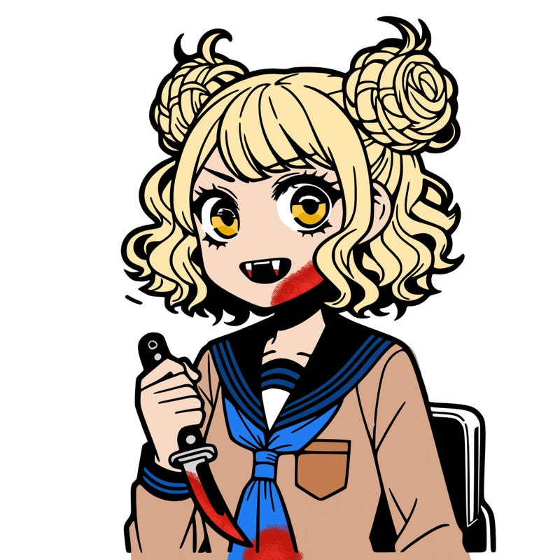 himiko toga from my hero academia holding a knife