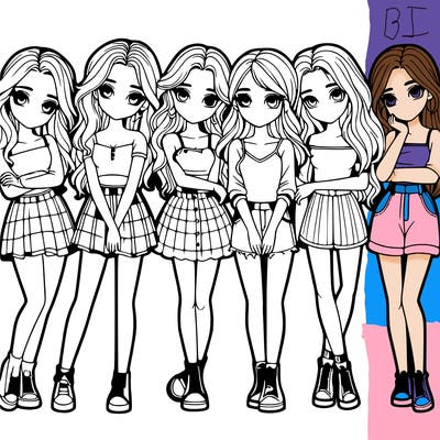 a group of girls realistic