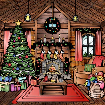 christmas house interior