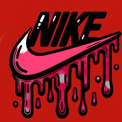 dripping nike logo