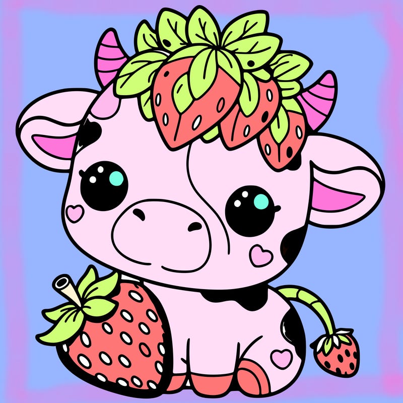 cute strawberry cow