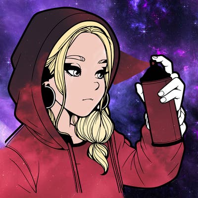 a realistic girl, spray painting