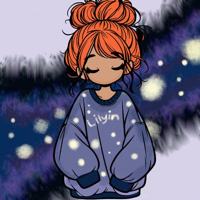 girl with baggy sweatshirt and messy bun