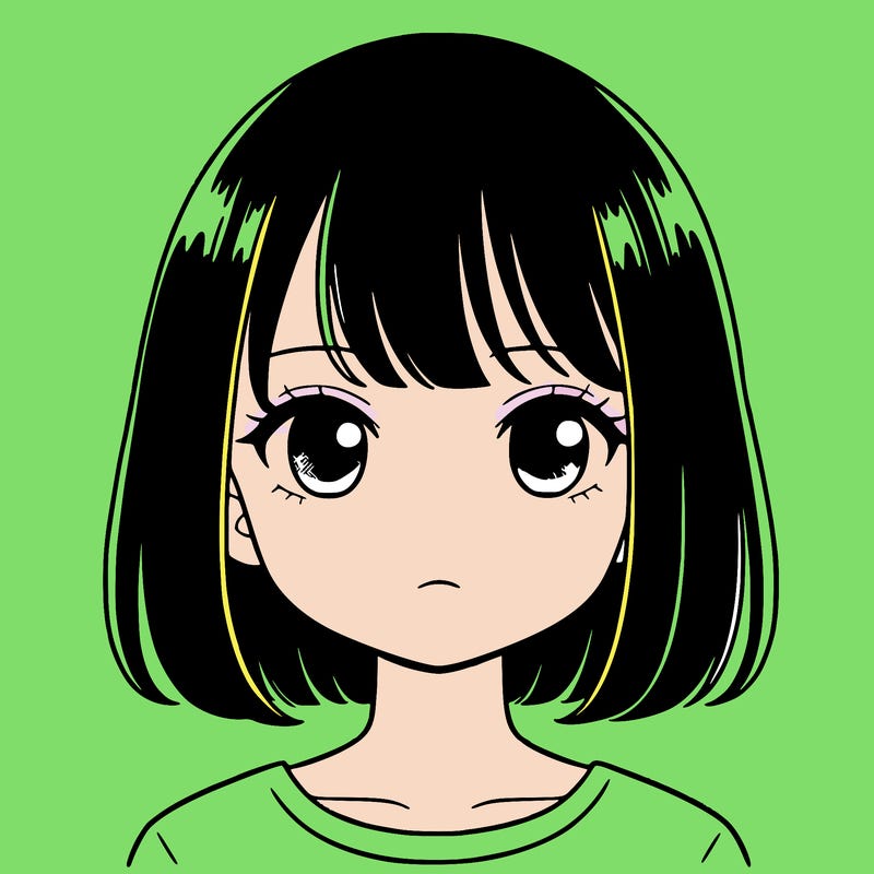 a japanese girl with short black strait hair