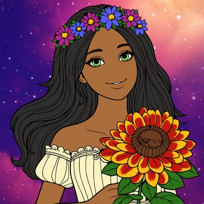 realistic flower princess